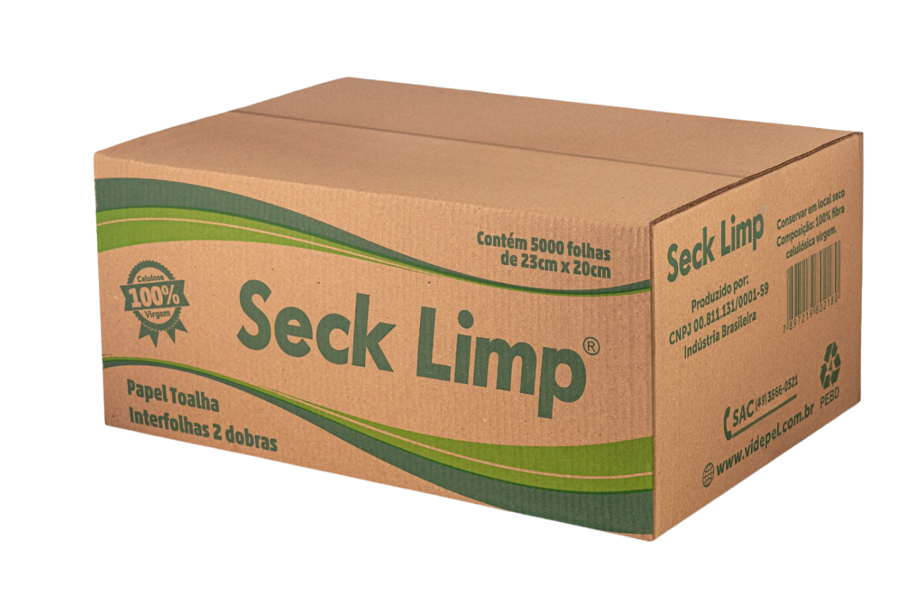 PAPEL TOALHA INTERF SECK LIMP 100% CELULOSE 2 DOBRAS 20X23 CX C/5000