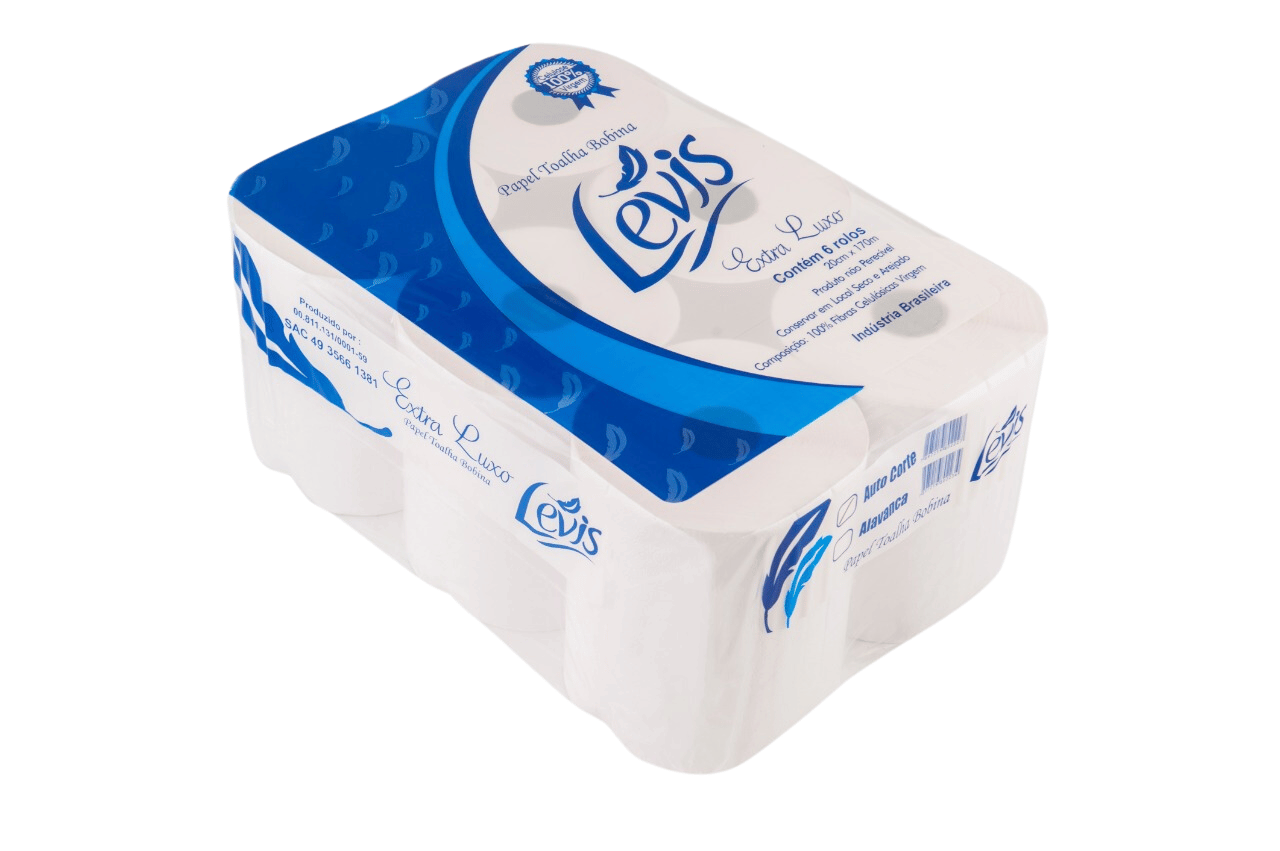 PAPEL TOALHA EM ROLO 20X170X6 ALAVANCA LEVIS  100%