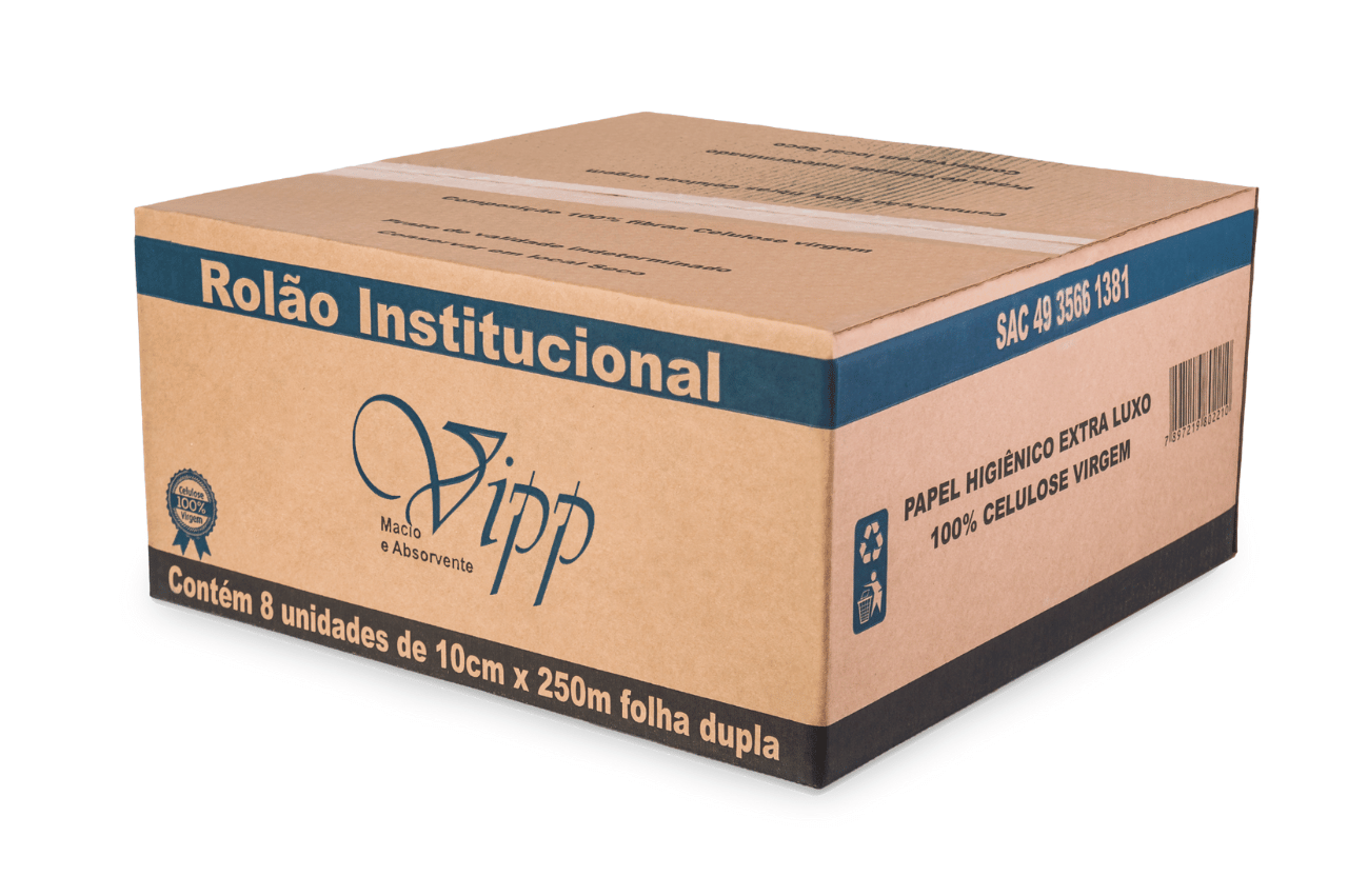 PAPEL HIGIENICO ROLAO F DUPLA 250MT C/8 ROLOS  VIPP