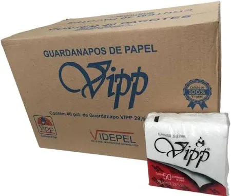 GUARDANAPO VIPP 29,5X29,5 PACOTE C/50 UN CX C/40 PACOTES