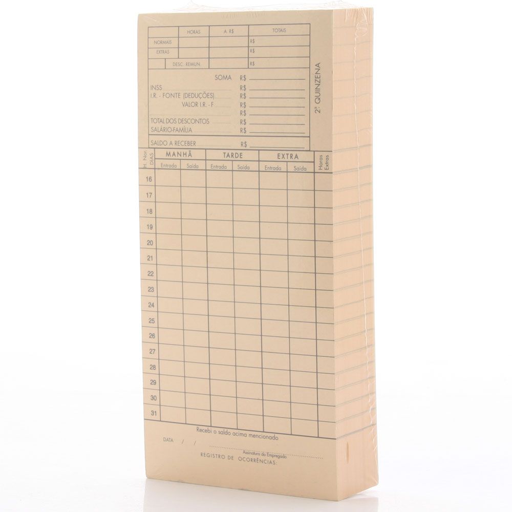 CARTAO PONTO MENSAL  86X180 C/100 FOLHAS SAO DOMINGOS