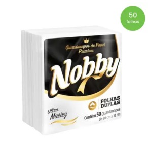 GUARDANAPO FOLHA DUPLA 30X31 30GR C/50 FOLHAS (CX C/60) NOBBY