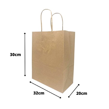SACOLA KRAFT TAM 32X20X30 LC