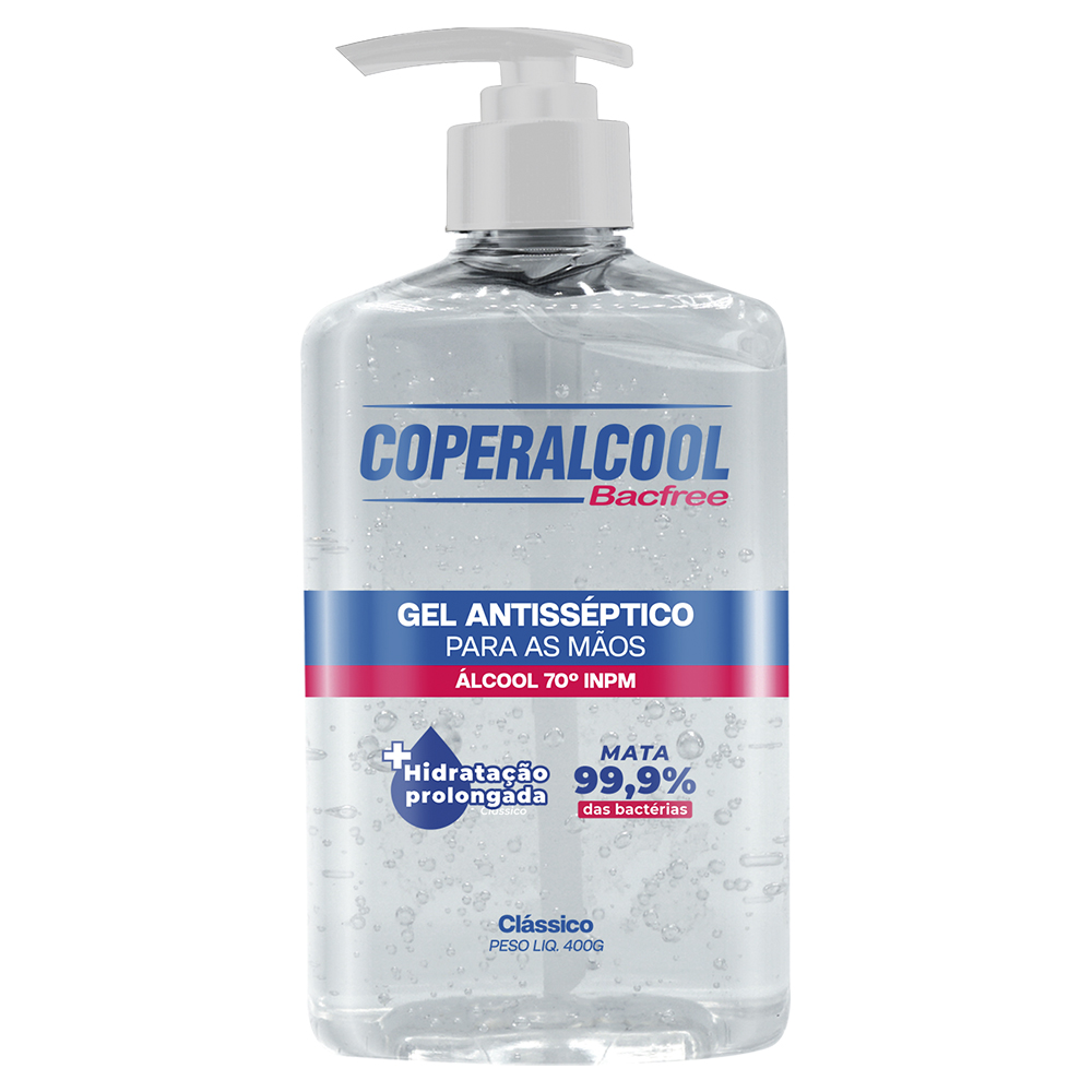 ALCOOL ETILICO GEL HIGIENIZADOR DE MAOS 70 COPERALCOOL 400GR