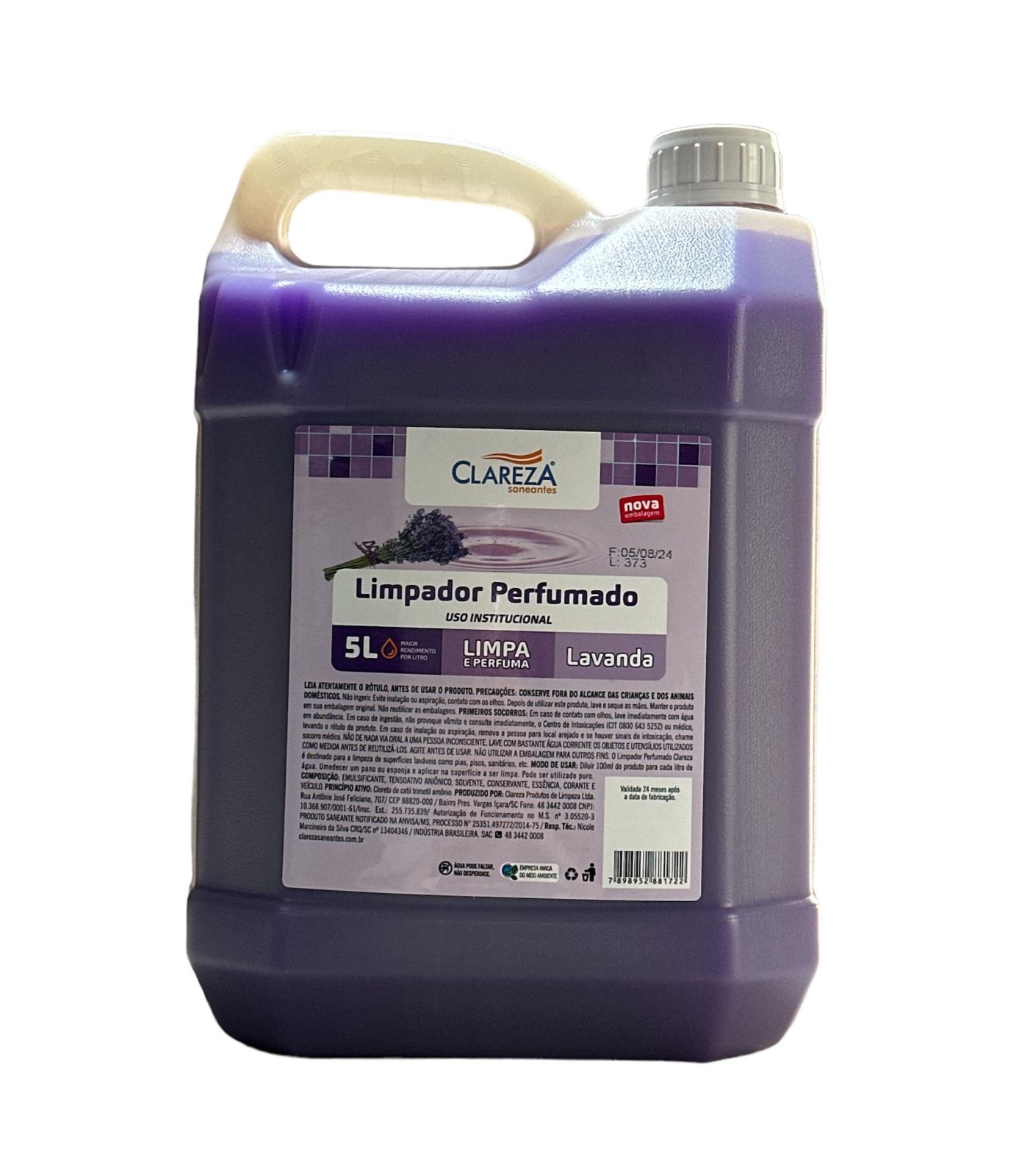 LIMPADOR PERFUMADO LAVANDA 5L - CLAREZA