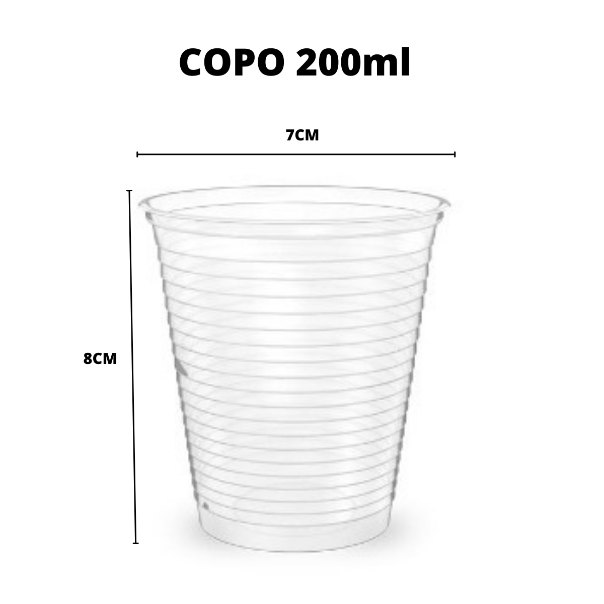 COPO 200ML TRANSPARENTE PS IBRAS C/100