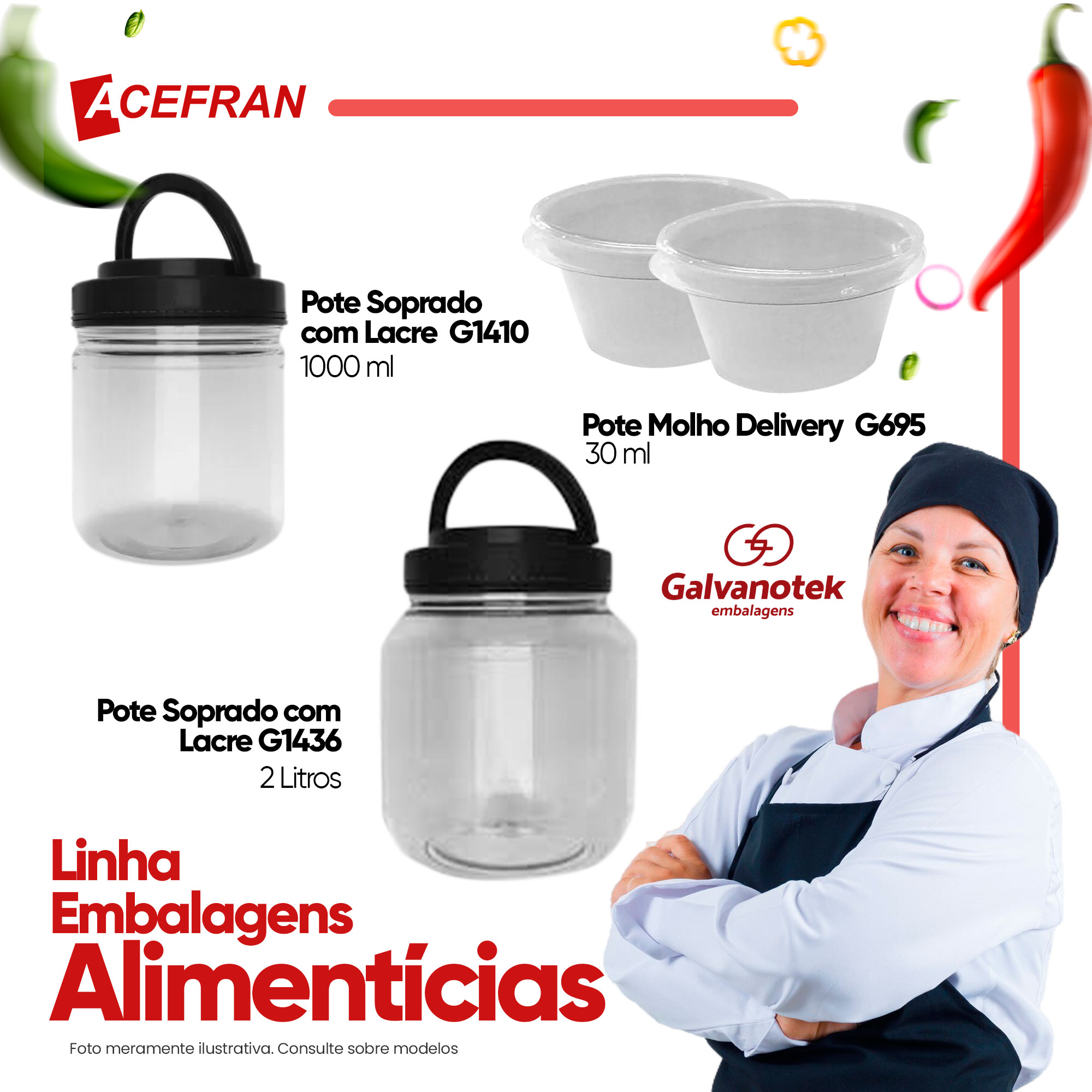 Linha de embalagens alimentícias