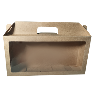 Maleta em kraft com visor em acetato